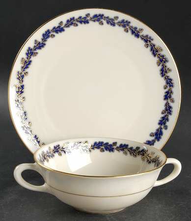 Shenandoah Cobalt Blue Flat Cream Soup Bowl & Saucer Set