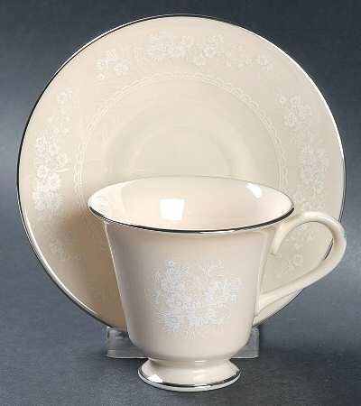 Snow Flower Footed Demitasse Cup & Saucer Set