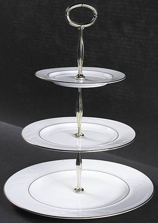 Snowdrift Gold 13 7/8"-14 1/4" 3-Tiered Serving Tray(DP,SP,BB) HC
