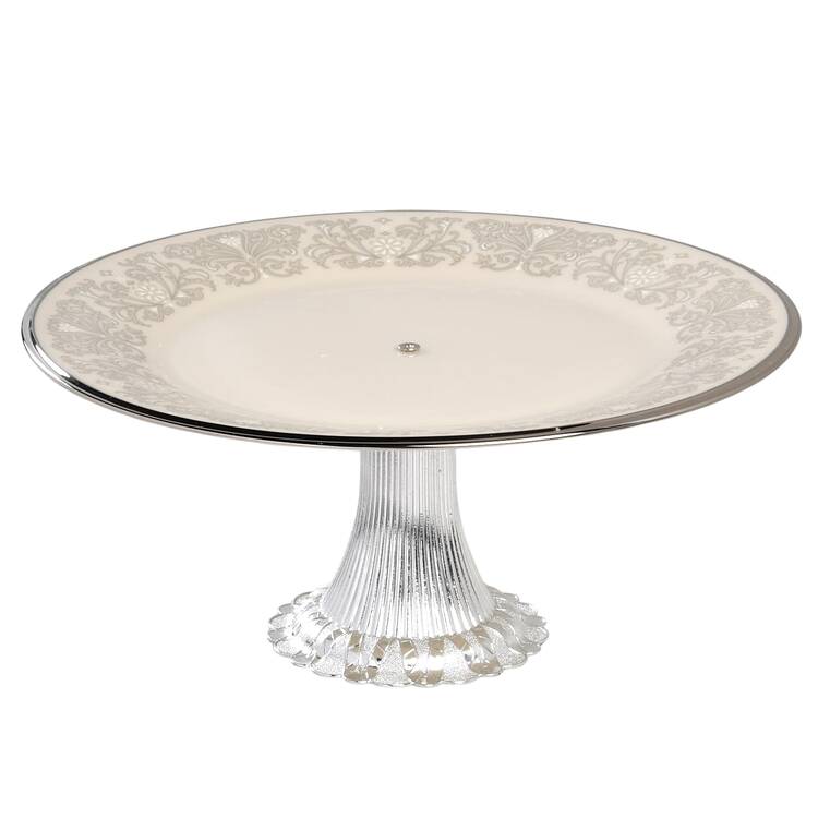 Snow Lily Cake Stand with 4"-5" Metal Pedestal  Hc
