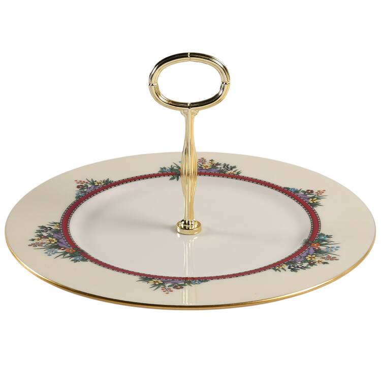Southern Gardens Round Serving Plate with Center Handle (Dp) Hc