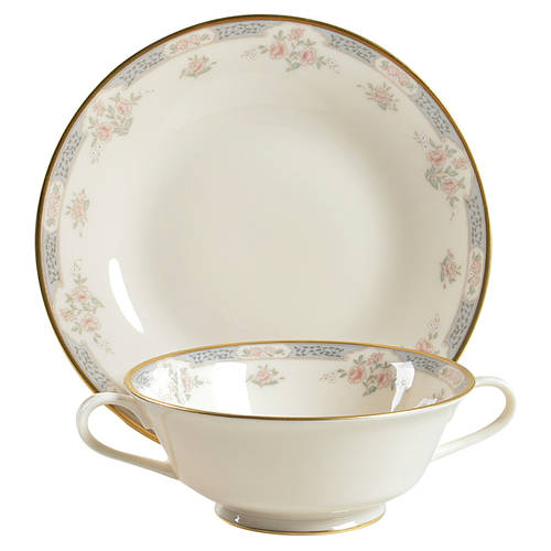Somerset (Newer) Footed Cream Soup Bowl & Saucer Set