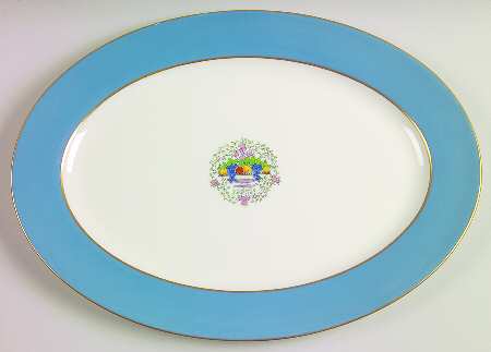 Somerset Blue 15" Oval Serving Platter