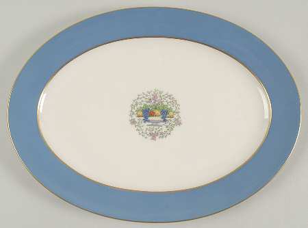 Somerset Blue 13" Oval Serving Platter