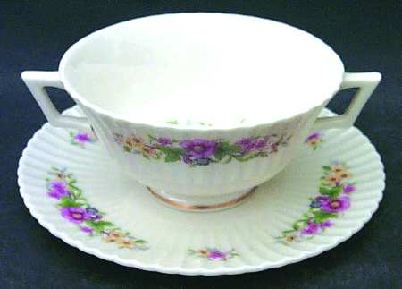 Sonnet Footed Cream Soup Bowl & Saucer Set