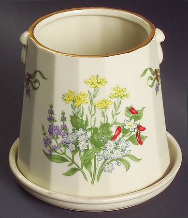 Spice Garden (Giftware) Crock Flower Pot & Underplate