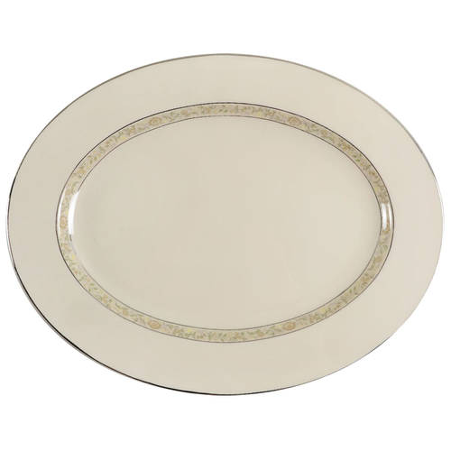 Springdale (Platinum Trim) 13" Oval Serving Platter by Lenox