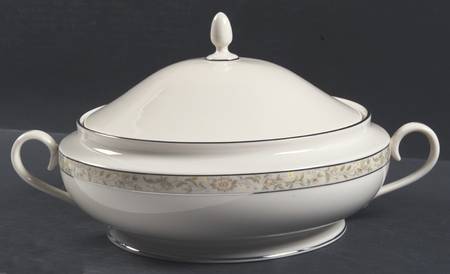 Springdale (Platinum Trim) Round Covered Vegetable by Lenox