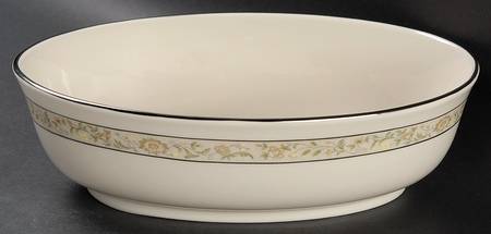 Springdale (Platinum Trim) 9" Oval Vegetable Bowl