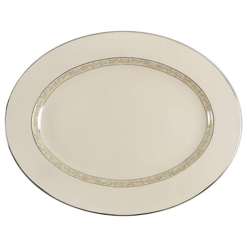 Springdale (Platinum Trim) 15" Oval Serving Platter by Lenox