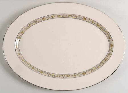 Springdale (Platinum Trim) 16" Oval Serving Platter by Lenox