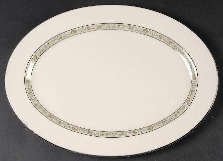 Springdale (Platinum Trim) 13" Oval Serving Platter by Lenox