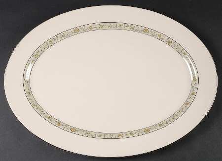 Springdale (Platinum Trim) 17" Oval Serving Platter by Lenox