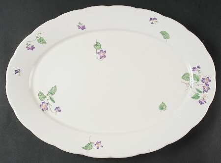 Spring Violets 16" Oval Serving Platter
