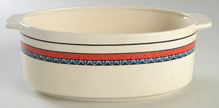 Staccato Red and Blue 10" Oval Open Casserole