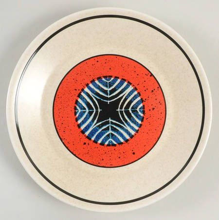 Staccato Red and Blue Bread & Butter Plate