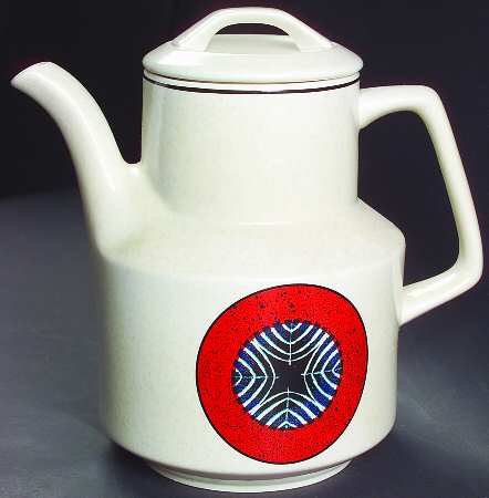 Staccato Red and Blue Coffee Pot & Lid