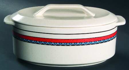 Staccato Red and Blue 2.5 Quart Oval Covered Casserole by Lenox