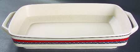 Staccato Red and Blue 13"  Rectangular Baker by Lenox
