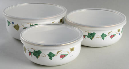 Summer Terrace 3 Pc Metal Bowl W/Plastic Lid (6", 7", 7 3/4")