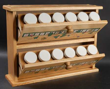 Summer Terrace Spice Jar Set with Wood Stand
