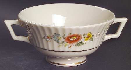 Temple Blossom Footed Cream Soup Bowl