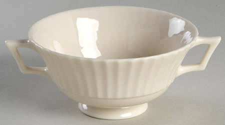 Temple Off White Footed Cream Soup Bowl