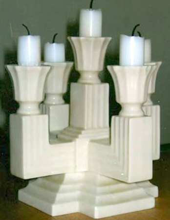 Temple Off White Five Light Candlestick