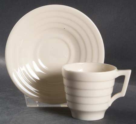 Terrace White Flat Demitasse Cup & Saucer Set
