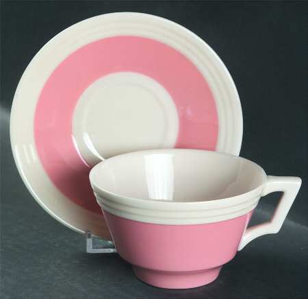 Three Step Coral Flat Cup & Saucer Set