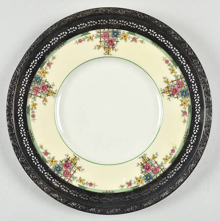 Trellis Salad Plate with Sterling Rim