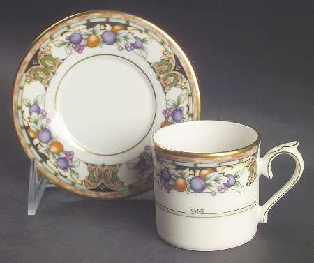 Tuscan Orchard Can Shape Demitasse Cup and Saucer Set