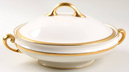 Tuxedo (Gold Backstamp) Round Covered Vegetable