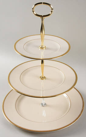 Tuxedo (Gold Backstamp) 13 7/8"-14 1/4" 3-Tiered Serving Tray(DP,SP,BB) HC