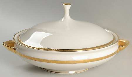 Tuxedo (Gold Backstamp) Round Covered Vegetable