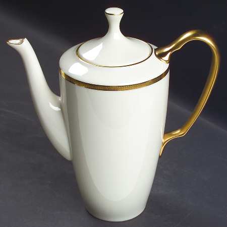 Tuxedo (Gold Backstamp) Coffee Pot & Lid