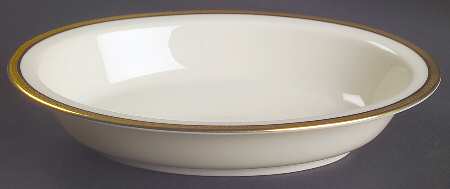Tuxedo (Gold Backstamp) 8" Oval Vegetable Bowl