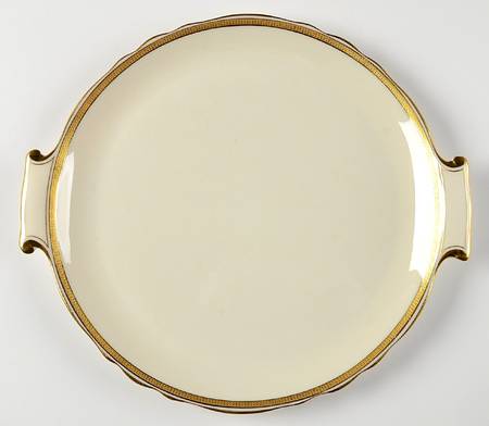Tuxedo (Green Backstamp) Handled Cake Plate