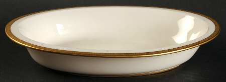 Tuxedo (Green Backstamp) 8" Oval Vegetable Bowl