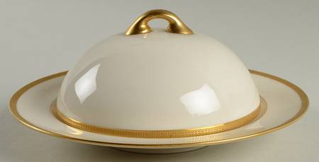 Tuxedo (Green Backstamp) Round Covered Butter