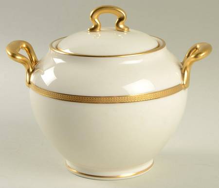 Tuxedo (Green Backstamp) Shape 1670 Sugar Bowl & Lid