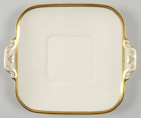 Tuxedo (Green Backstamp) Square Handled Cake Plate