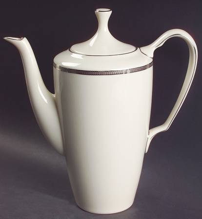 Tuxedo Platinum (Newer, Presidential Shape) Coffee Pot & Lid