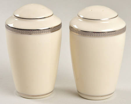 Tuxedo Platinum (Newer, Presidential Shape) Salt & Pepper Set