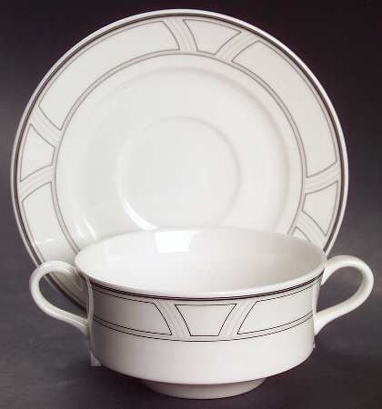 Uptown Flat Cream Soup Bowl & Saucer Set