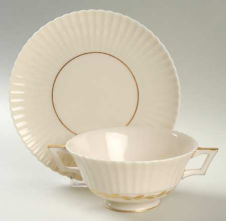 Vassar Footed Cream Soup Bowl & Saucer Set