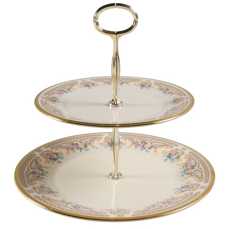 Versailles 6 5/8"-10"  2 Tiered Serving Tray (Dp, Sp) HC