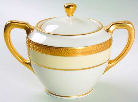 Vernon (Cream Rim) Sugar Bowl & Lid