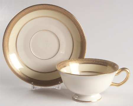 Vernon (Cream Rim) Footed Cup & Saucer Set