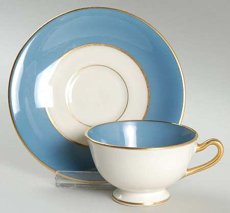 Washington Turquoise (Smooth) Footed Demitasse Cup & Saucer Set